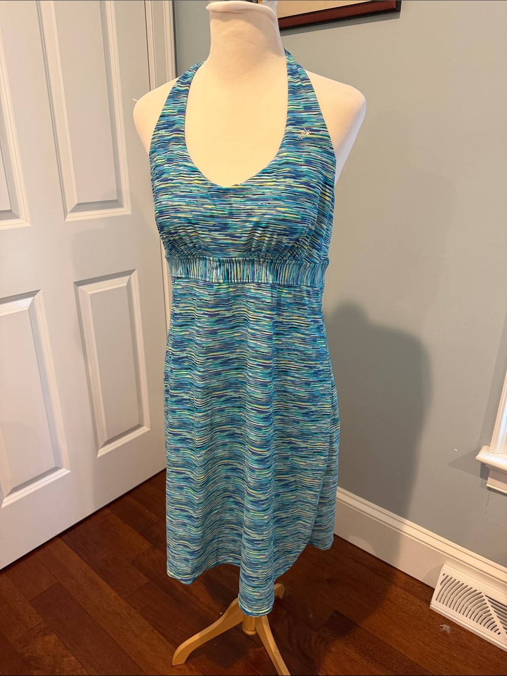 ZeroXposur Blue & Teal Halter Swim Coverup Dress